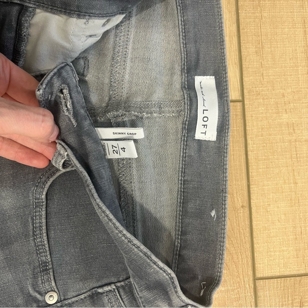 LOFT Charcoal Skinny Crop Jeans